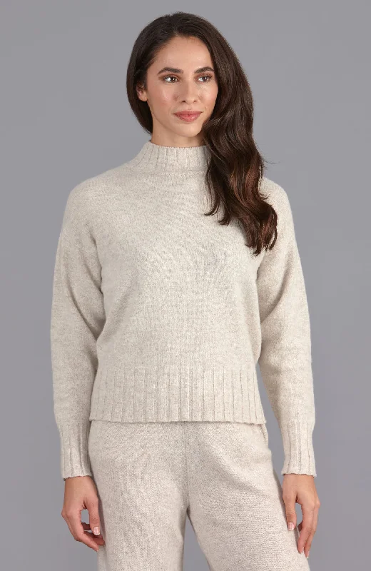 Womens Lambswool Grown On Neck Jumper Notch Collar Peter Pan Collar Cowl Neck