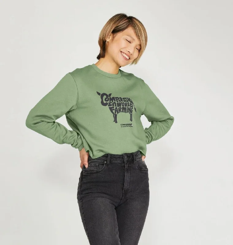 Women's Compassion Cow Boxy Jumper Lightweight Heavyweight Midweight