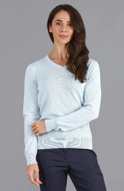 Womens Pure Cotton V-Neck Jumper Velvet Chenille Corduroy