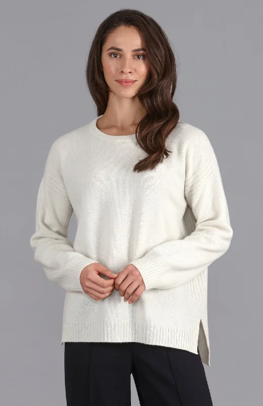 Womens Lambswool Drop Shoulder Jumper Notch Collar Peter Pan Collar Cowl Neck