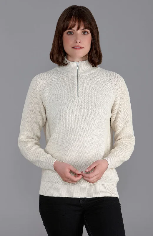 Womens Midweight Cotton Quarter Zip Textured Jumper Layered Multi-layer Single Layer Womens Midweight Cotton Quarter Zip Textured Jumper Layered Multi-layer Single Layer