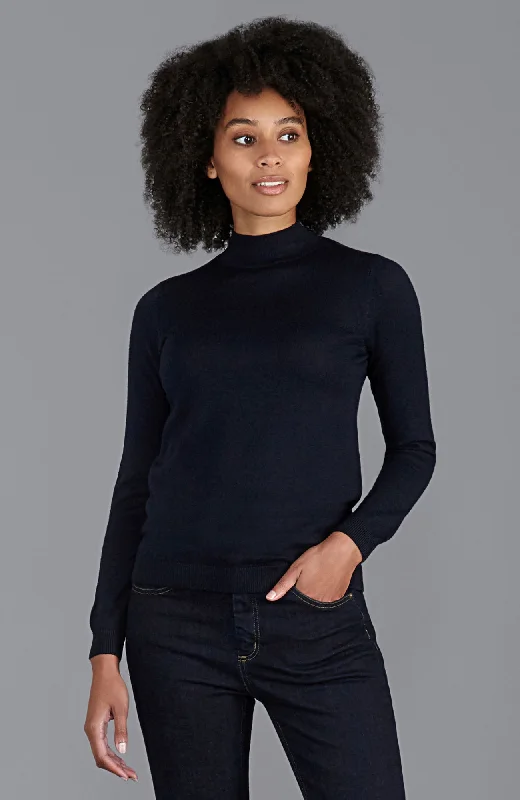 Womens Pure Extra Fine Merino Wool High Neck Jumper Beaded Sweater Sequined Faux Fur