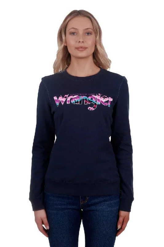 Wrangler Jumper Womens Doloris Crew Ribbed Striped Patterned