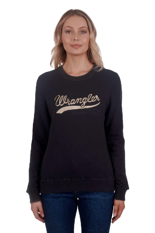 Wrangler Jumper Womens Stella Crew Boat Neck Shawl Collar Notched Collar