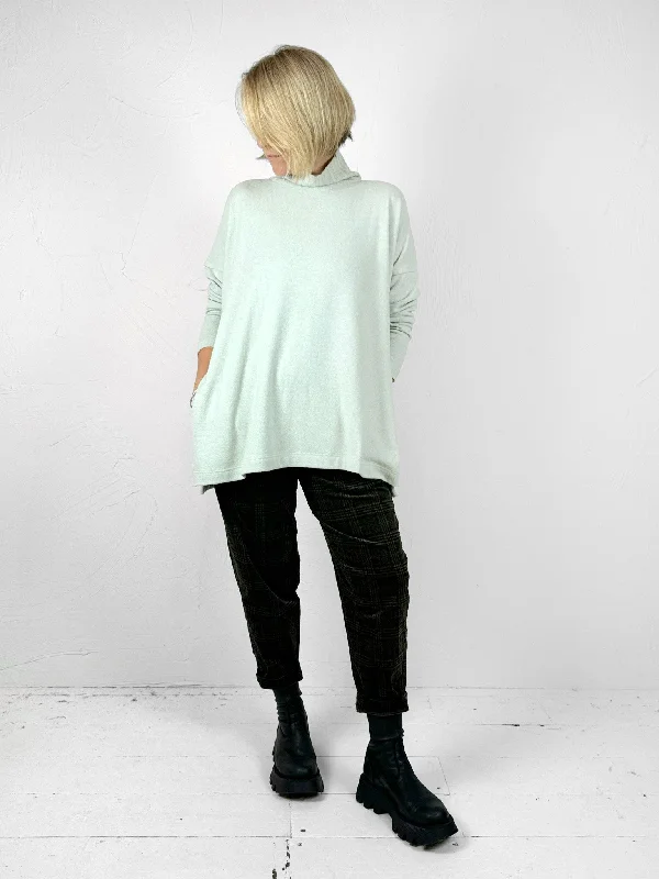Zeppola Flared Polo Neck Jumper - 2 Colours Oversized Loose Flowy
