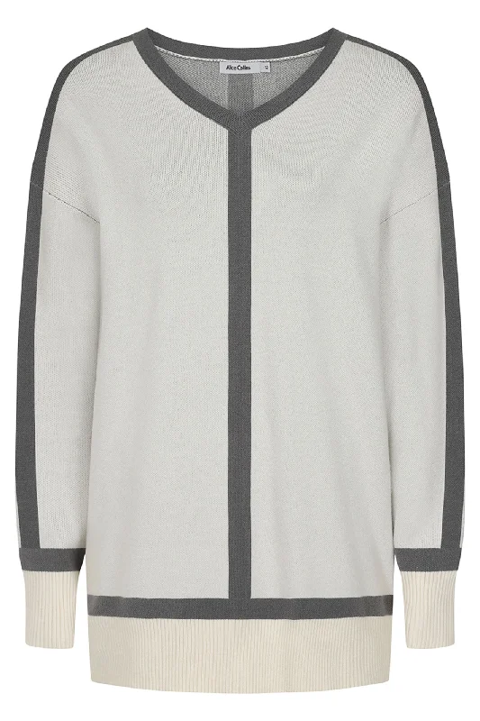 Alice Collins 033A230 Wild Oat Charcoal Grey Poppy Jumper Wool Sweater Cotton Sweater Cashmere Sweater