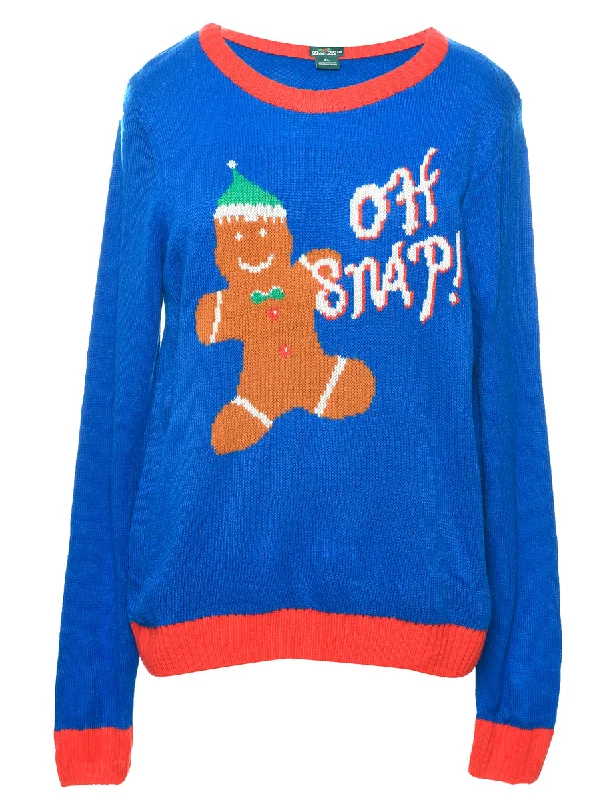 Blue Christmas Jumper - XL Rayon Fabric Velvet Fabric Corduroy Fabric