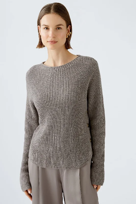 Oui 89190 Smoky Taupe Jumper Oversized Loose Flowy