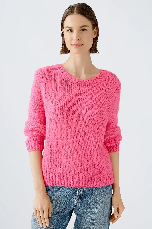 Oui 89198 Digital Pink Jumper Neon Metallic Matte