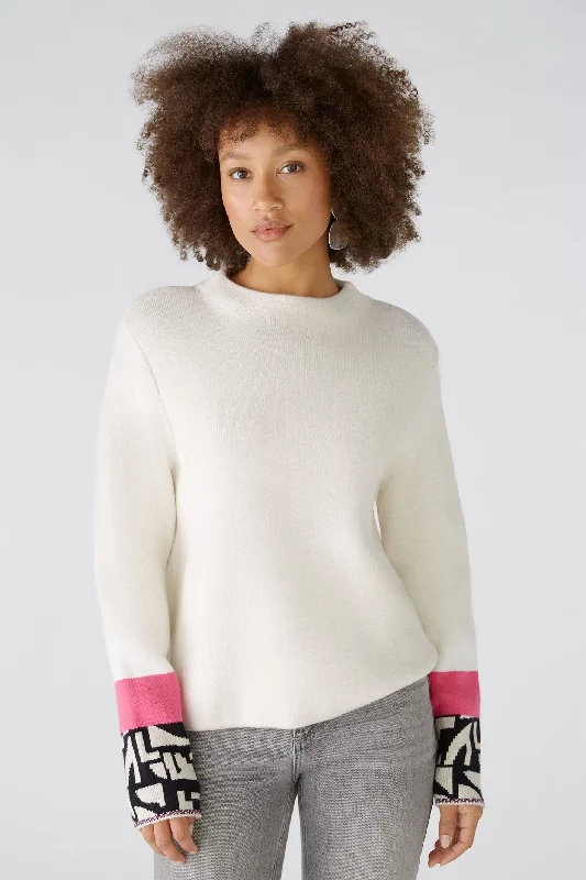 Oui 89584 Stone Pink Jumper Terry Blend Velvet Blend Canvas Blend