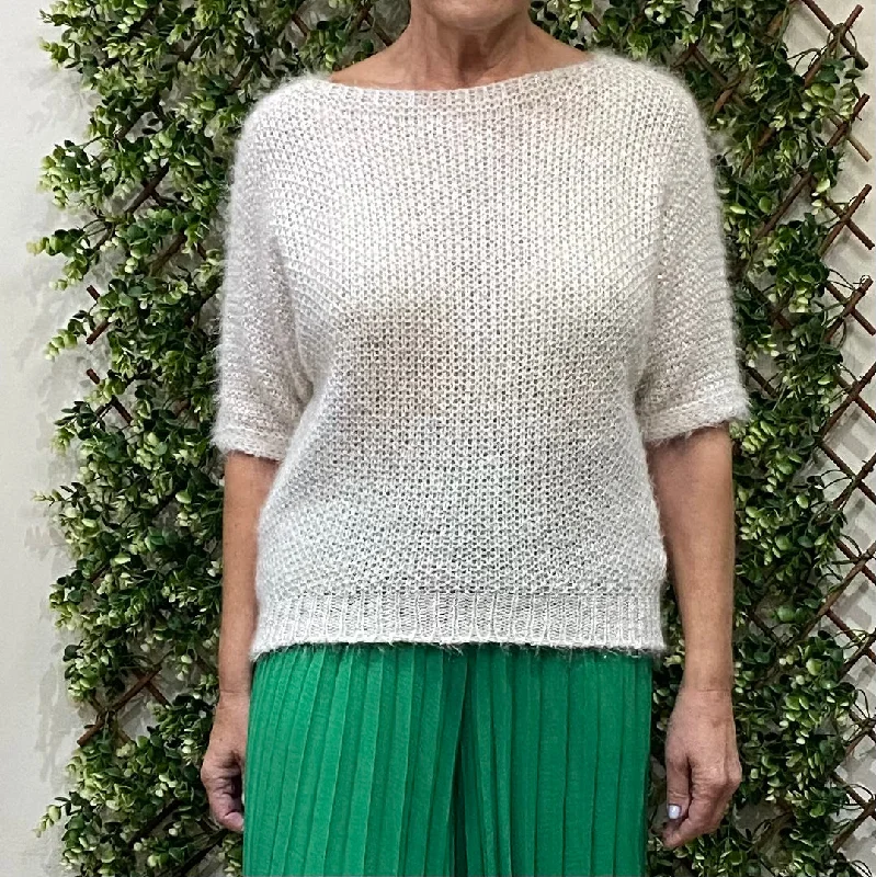 Plain Fluffy Sequin Round Neck Jumper (5 Colours) Spandex Blend Rayon Blend Denim Blend