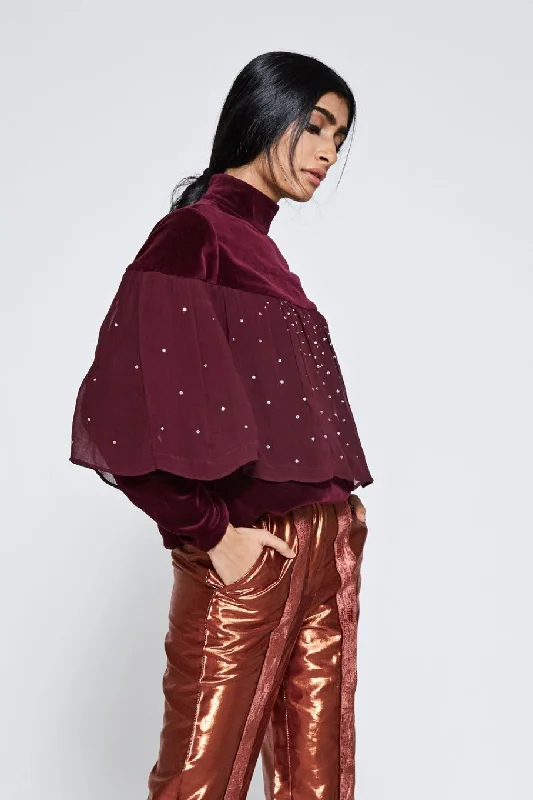 SHADIYA Hand-Embroidered Jumper Transparent Opaque Sheer