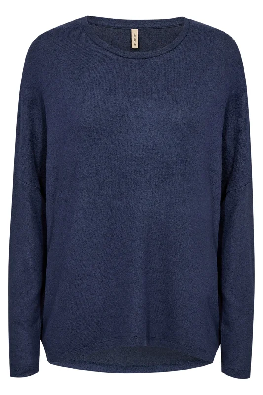 Soya Concept 24788-20 96799-12B Jumper Blue Iris Melange Cashmere Blend Cotton Blend Poly Blend