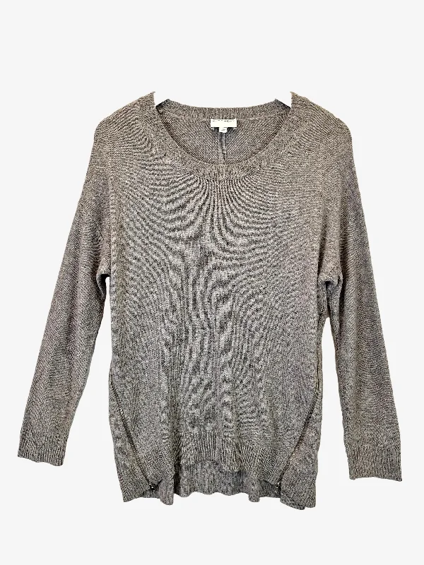 Witchery Comfy Zip Detail Jumper Size S Solid Color Striped Floral Print