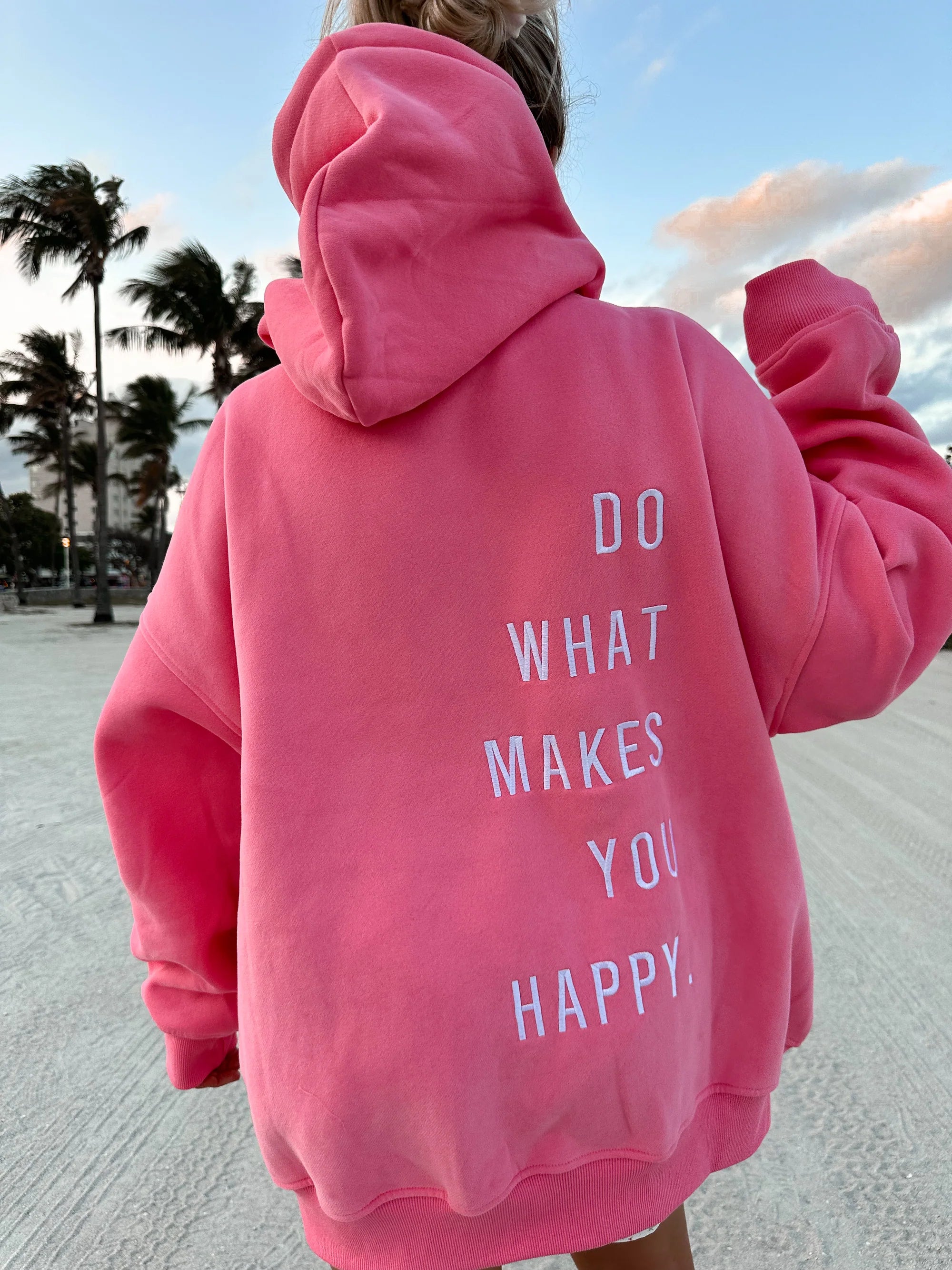 Do What Makes You Happy Hoodie Hoodie with Mock Neck Collared Structured