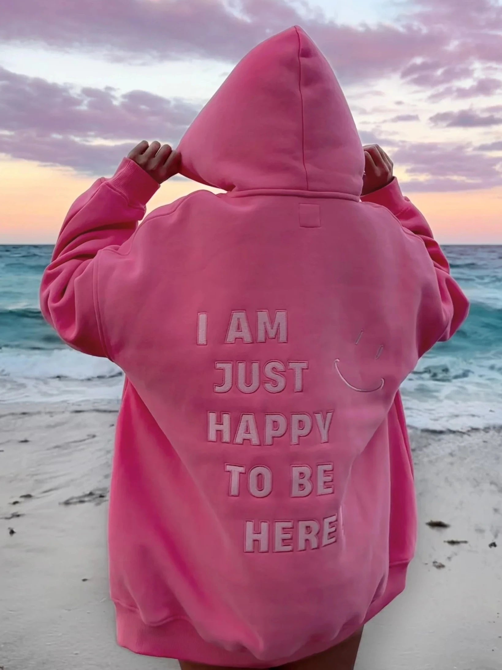 Happy To Be Here Hoodie Hoodie Jacket Zipper Layering