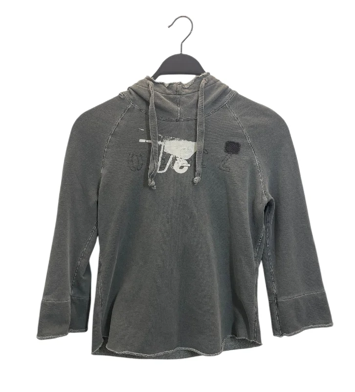 DIESEL/Hoodie/M/Graphic/Cotton/GRY/RN93243 Hoodie with High-Low Hem Asymmetrical Trendy