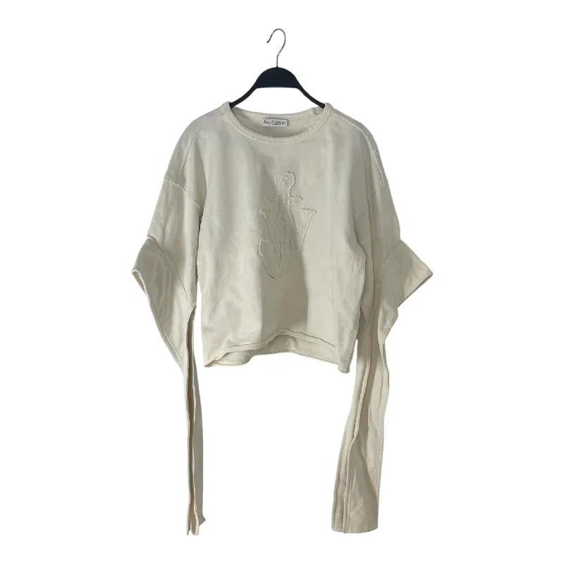JW ANDERSON(J.W.ANDERSON)/Hoodie/S/Cotton/WHT/JW AMDERSON DOUBLE SLEEVE Hoodie with Typography Text Message JW ANDERSON(J.W.ANDERSON)/Hoodie/S/Cotton/WHT/JW AMDERSON DOUBLE SLEEVE Hoodie with Typography Text Message