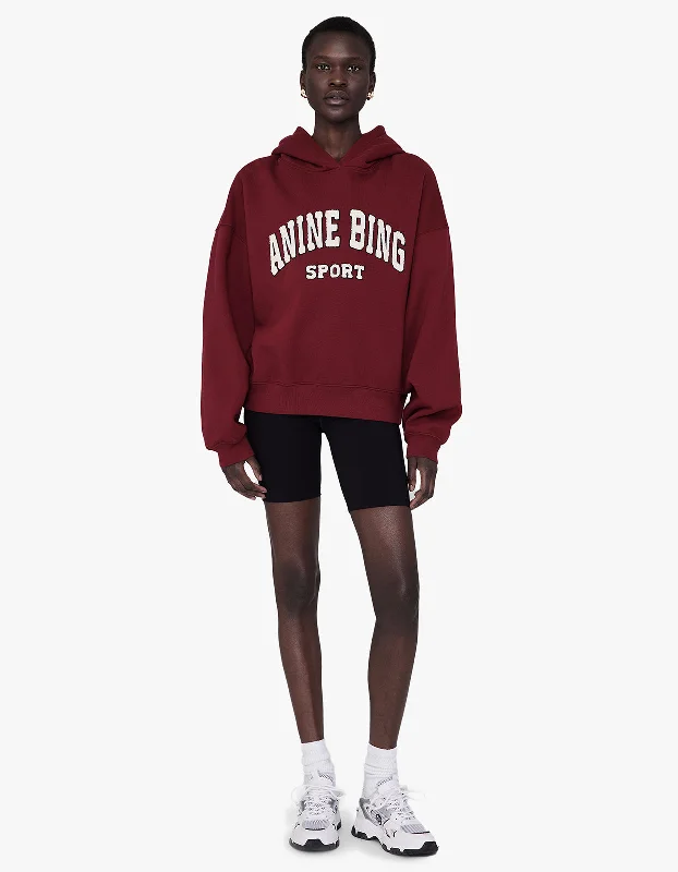Alec Hoodie Sport - Cabernet Hoodie with Slit Hem Functional Movement