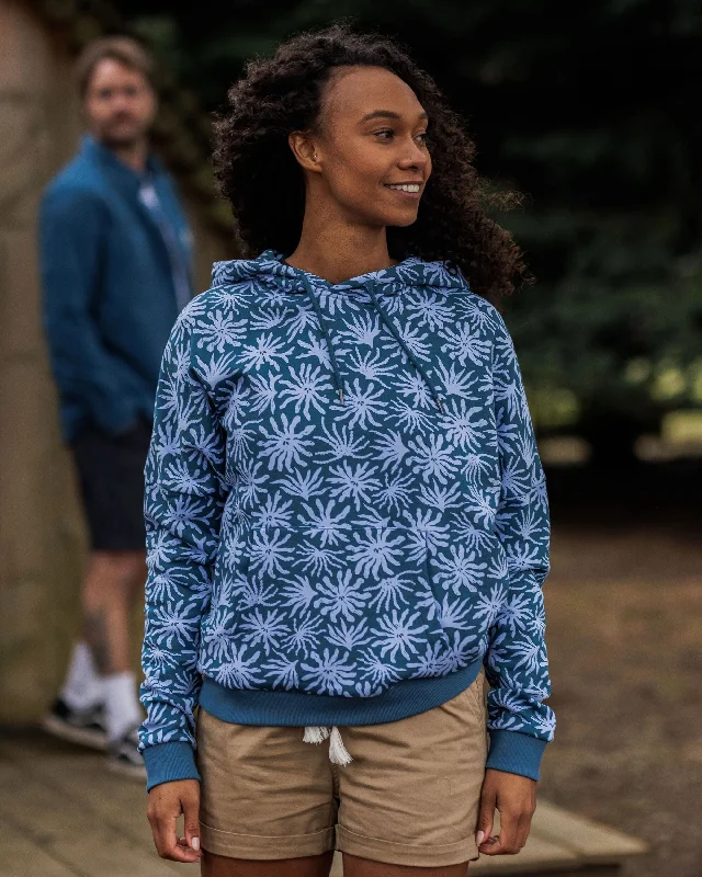 Arame Organic Cotton Hoodie - Seaweed Blue Steel Hoodie with Snap Buttons Easy Quick
