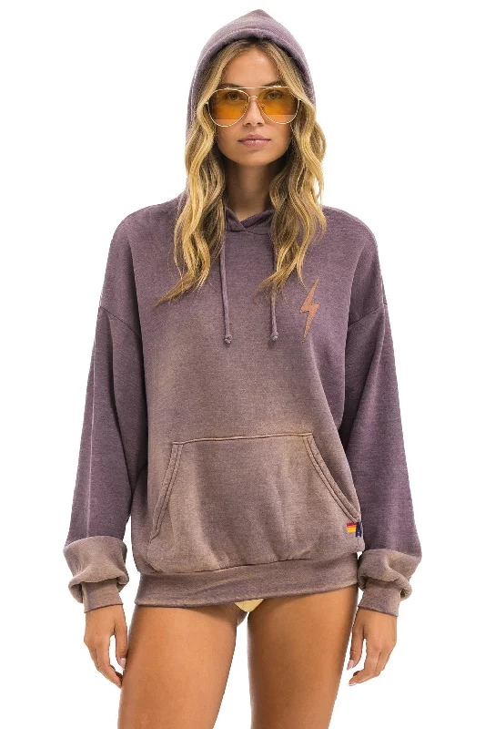 BOLT STITCH 2  RELAXED PULLOVER HOODIE - FADED MOCHA Hoodie with Side Slits Relaxed Casual