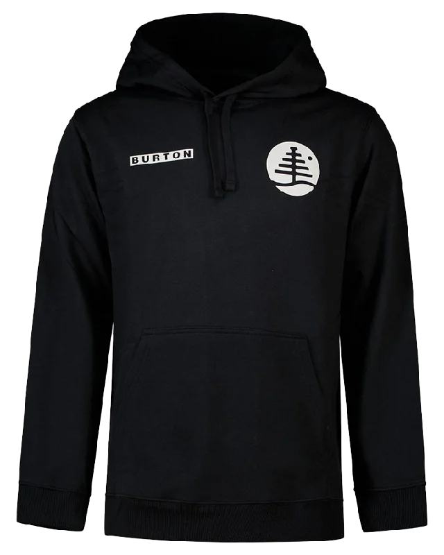 Burton Mens First Cut Pullover Hoodie - True Black Hoodie with Hem Drawcord Adjustable Customizable Burton Mens First Cut Pullover Hoodie - True Black Hoodie with Hem Drawcord Adjustable Customizable