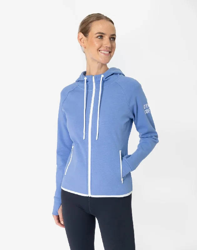 Chill Zip Hoodie in Misty Blue Hoodie with Pocket Utility Practical
