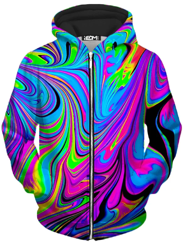 Cosmic Flow Unisex Zip-Up Hoodie Oversized Hoodie Comfort Casual