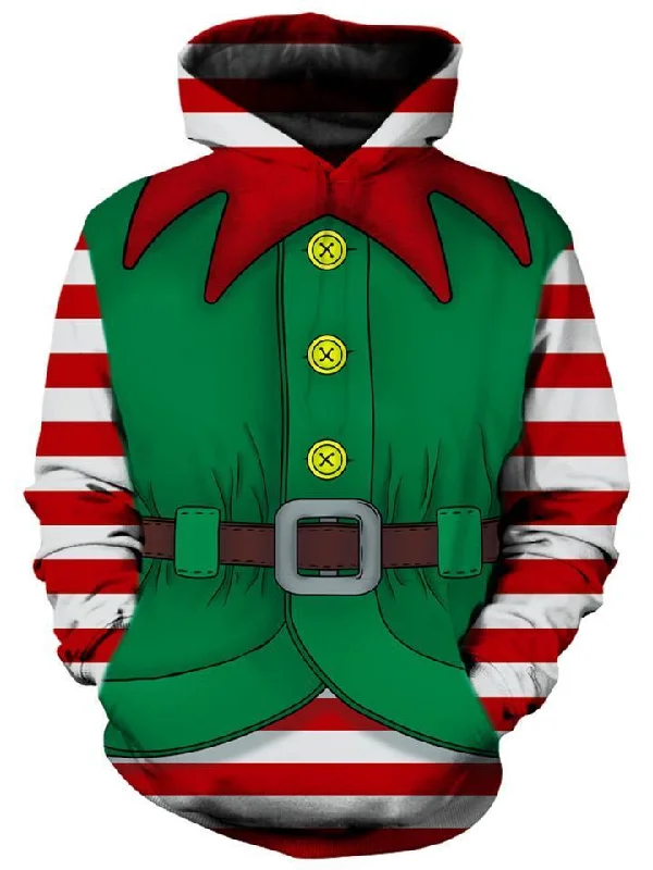 Elf Unisex Hoodie Hoodie with Tie-Dye Psychedelic Retro