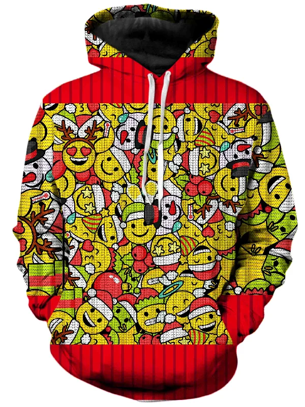Emoji Christmas Unisex Hoodie Hoodie with Cuffed Sleeves Snug Secure