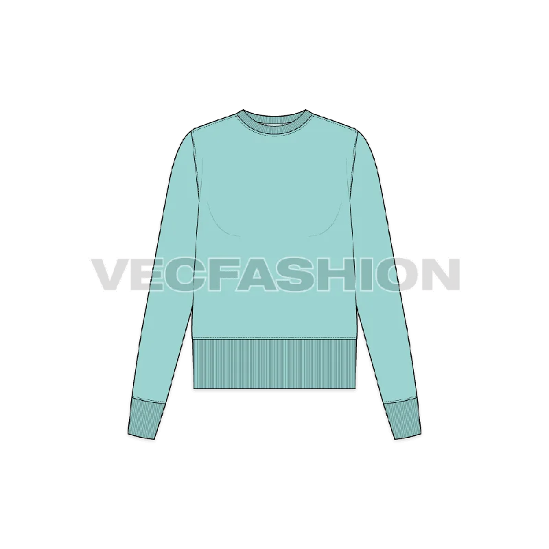 Women's Large Rib Slim-fit Sweatshirt Hoodie with Cuffed Sleeves Snug Secure