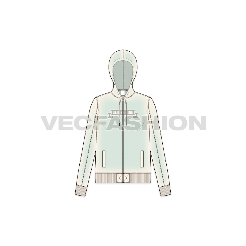 Women's Slim Fit Sport Hoodie Hoodie with High Neck Warm Protective