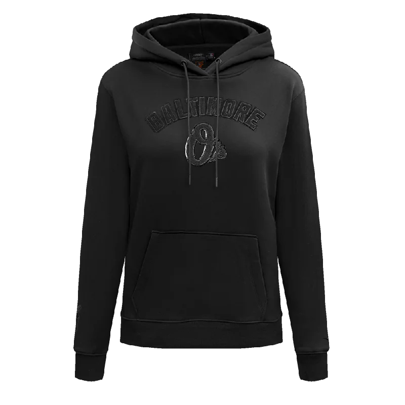 MLB BALTIMORE ORIOLES TRIPLE BLACK WOMEN'S FLC PO HOODIE (TRIPLE BLACK) Hoodie with Zipper Placket Modern Functional MLB BALTIMORE ORIOLES TRIPLE BLACK WOMEN'S FLC PO HOODIE (TRIPLE BLACK) Hoodie with Zipper Placket Modern Functional