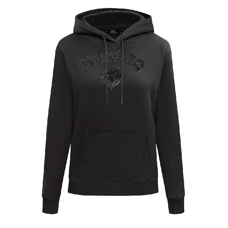 MLB TORONTO BLUE JAYS TRIPLE BLACK WOMEN'S FLC PO HOODIE (TRIPLE BLACK) Hoodie with Pattern Geometric Abstract