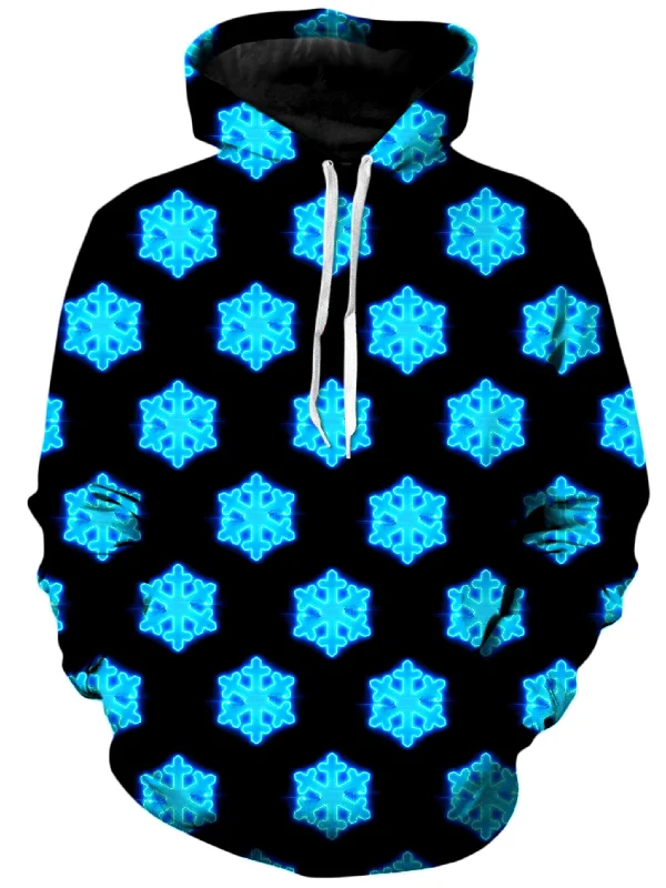 Neon Snowflake Unisex Hoodie Hoodie with Button Classic Timeless