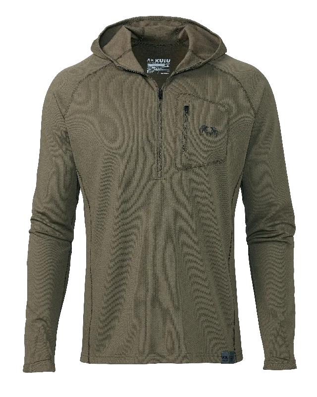 PRO Merino 200 Zip-T Hoodie | Ash Hoodie with Monochrome Minimalist Simple