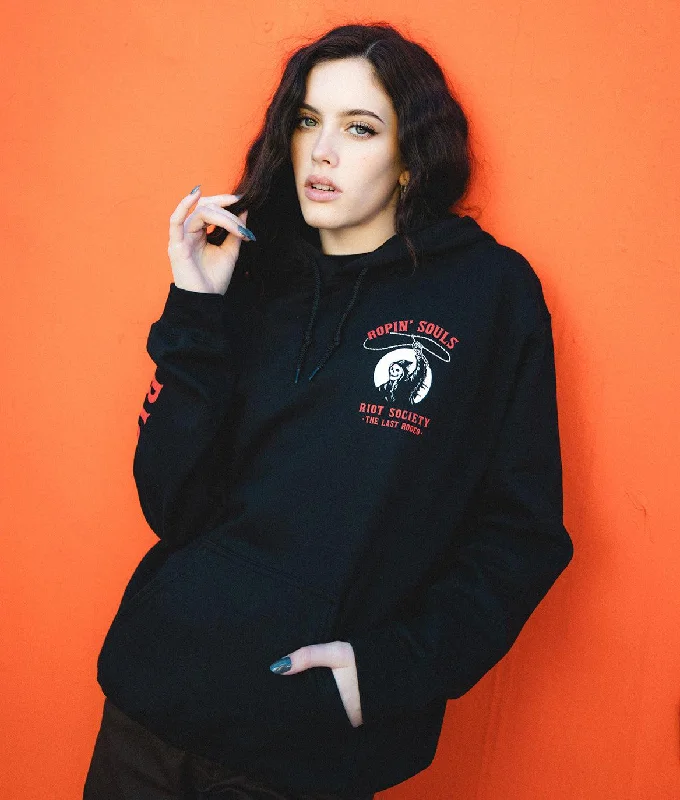 Rodeo Reaper Ropin' Souls Womens Hoodie Hoodie with Rolled Sleeves Casual Relaxed
