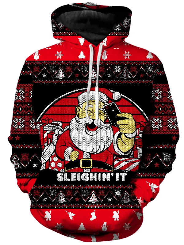 Sleighin It  Unisex Hoodie Hoodie with Half-Zip Sporty Casual