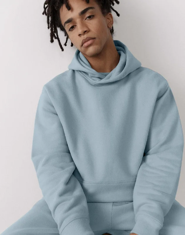 The Oversized Pullover Hoodie in Chalk Blue Hoodie with Tied Waist Feminine Flattering The Oversized Pullover Hoodie in Chalk Blue Hoodie with Tied Waist Feminine Flattering