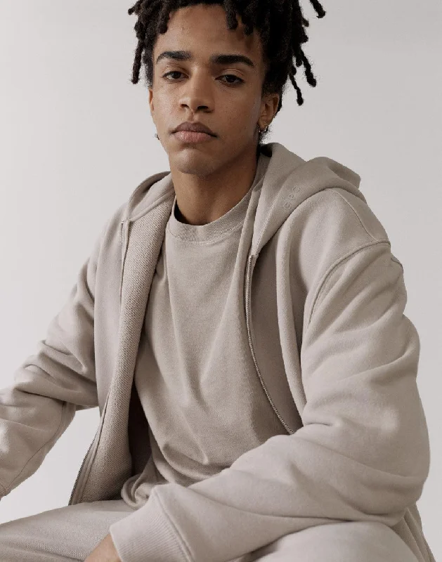 The Oversized Zip Hoodie in Ashwood Hoodie with Toggle Buttons Decorative Unique