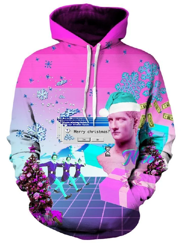 Vaporwave Unisex Hoodie Hoodie with Metallic Shiny Futuristic