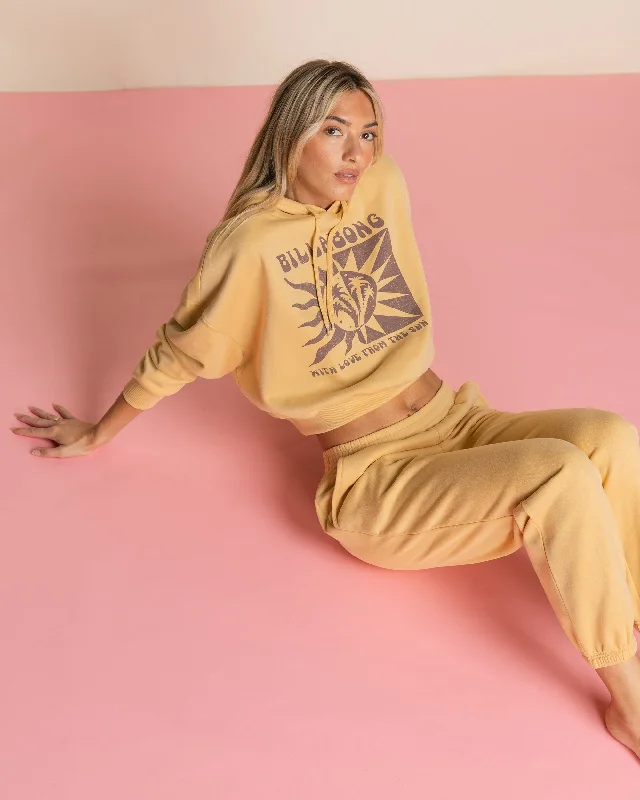 With Love From The Sun Hoodie - Pale Yellow Hoodie with Drop Shoulder Relaxed Streetwear With Love From The Sun Hoodie - Pale Yellow Hoodie with Drop Shoulder Relaxed Streetwear