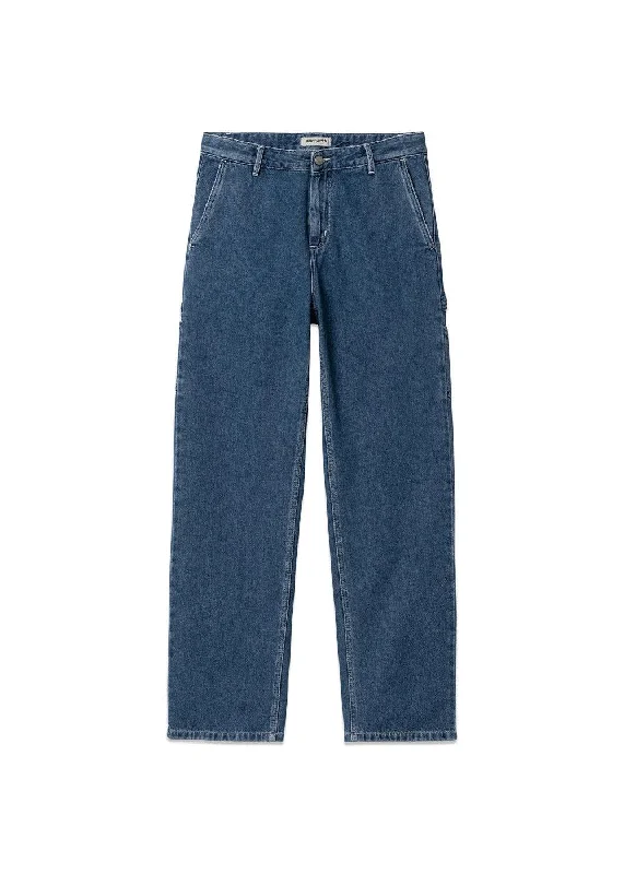 W Pierce Pant Straight - Blue Stone Washed Slim Fit Casual Pants
