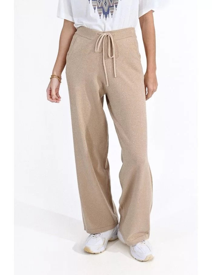 Knitted Pants with Lurex Soft Cotton Pants