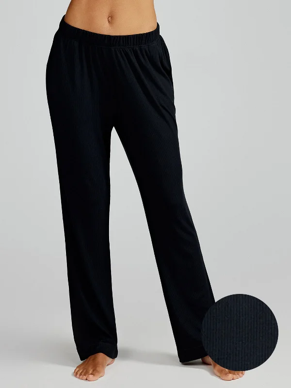 Microluxe Rib Sleep Pant Comfy High-Waist Jeans