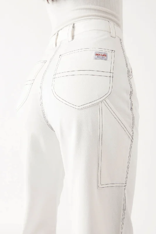 ROLLAS CARPENTER PANT - WHITE Comfy Cargo Trousers