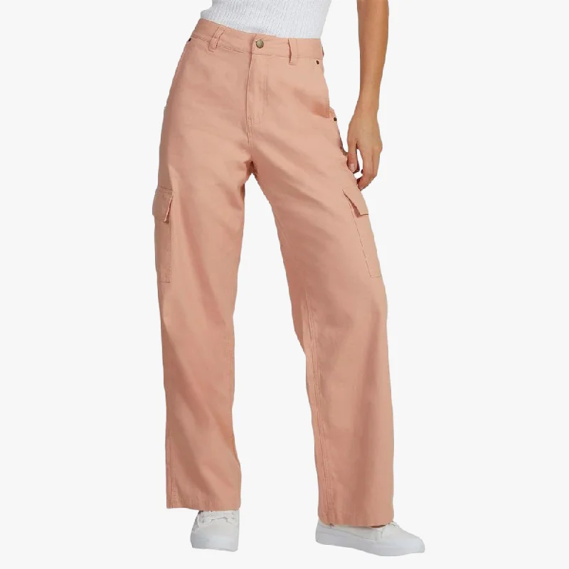 Roxy Womens Lefty Cargo Pants Cafe Crem Trendy Tapered Pants