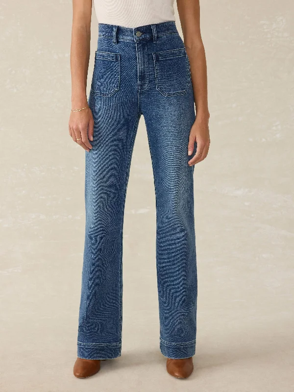 Stretch Terry Patch Pocket Pant - Riverton Wash Elegant Wool Trousers