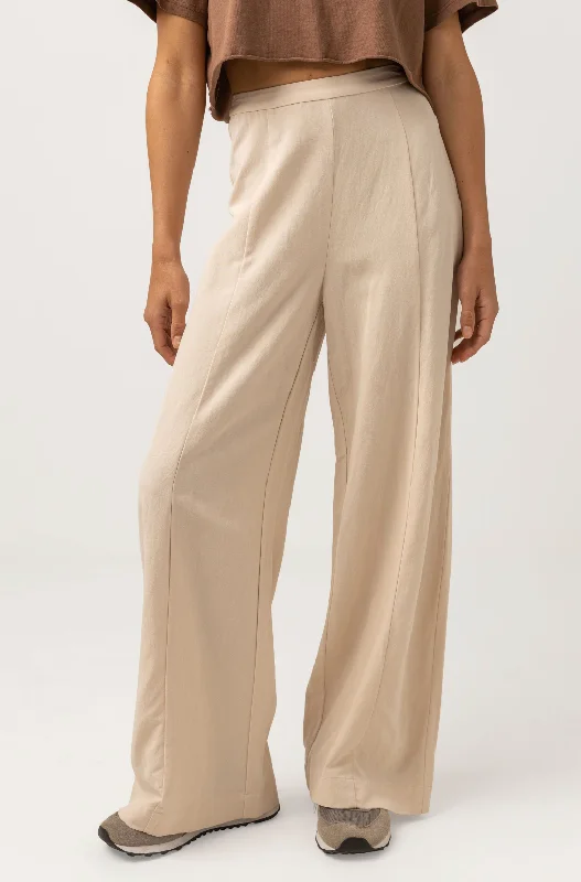 Whitehaven Wide Leg Pant - Ecru Cozy Fitted Pants