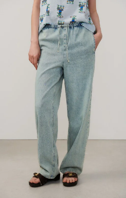 American Vintage  Women's Pants Beso Bay Stone Dirty Lightweight Linen Pants